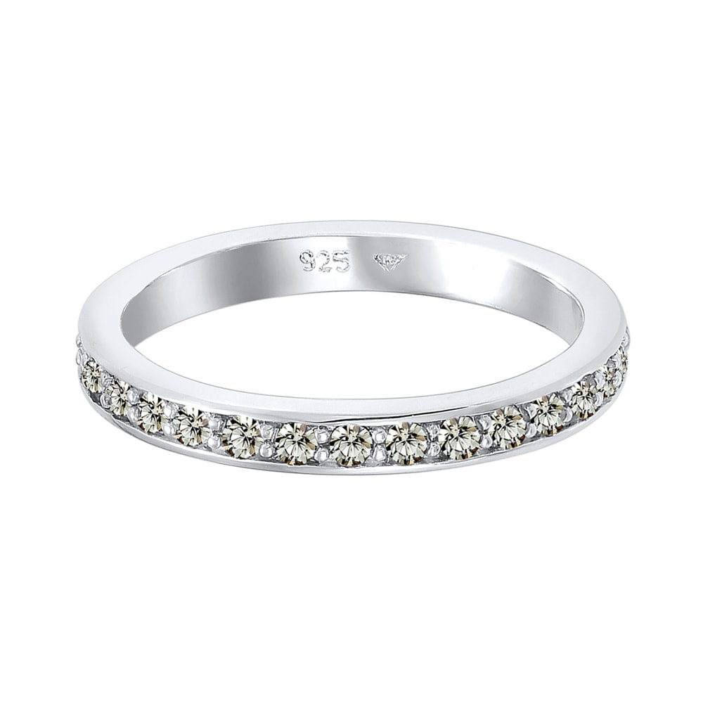 Elli Elli Bague Femmes bande Memoire avec cristaux en argent sterling 925 Bague
