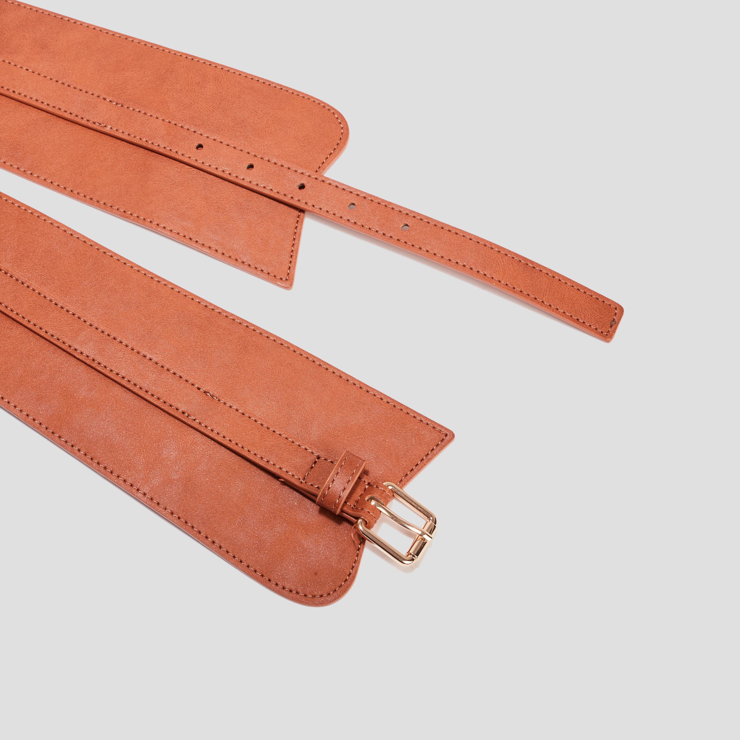 Ceinture large avec boucle camel femme | La Halle