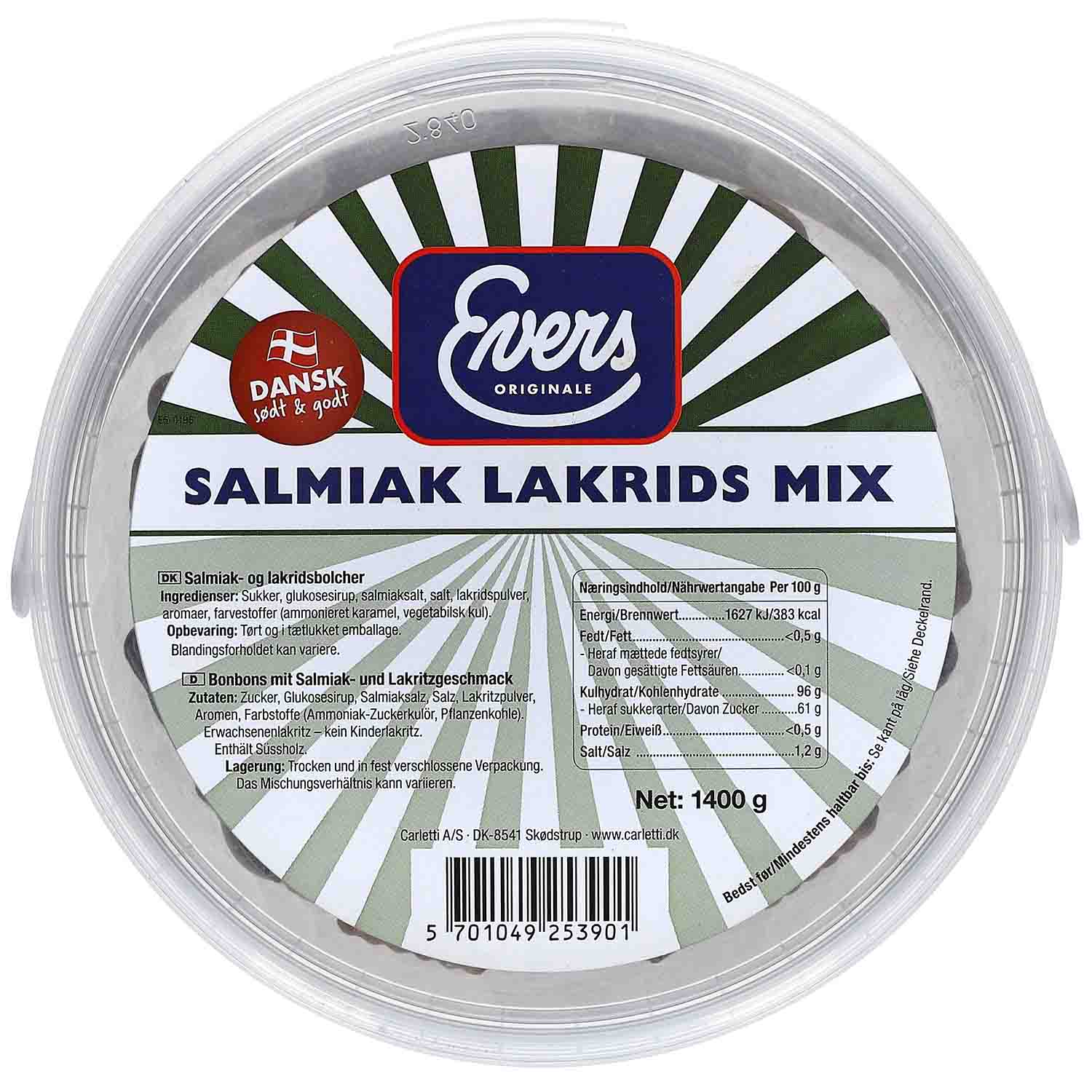 Evers Salmiak Lakrids Mix 1,4kg