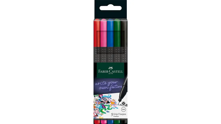 FABER-CASTELL Grip Finepen basic 5er Set