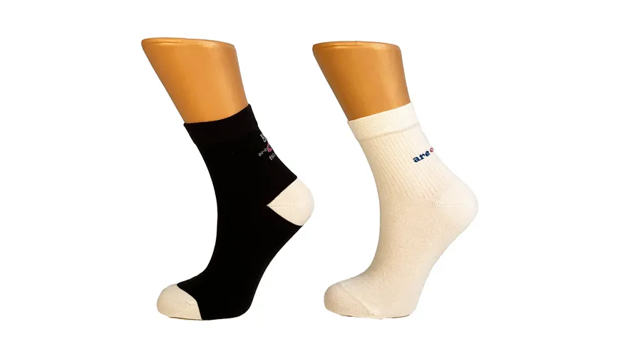 Damen Socken mit feiner Rippe 2er Pack schwarz, weiß