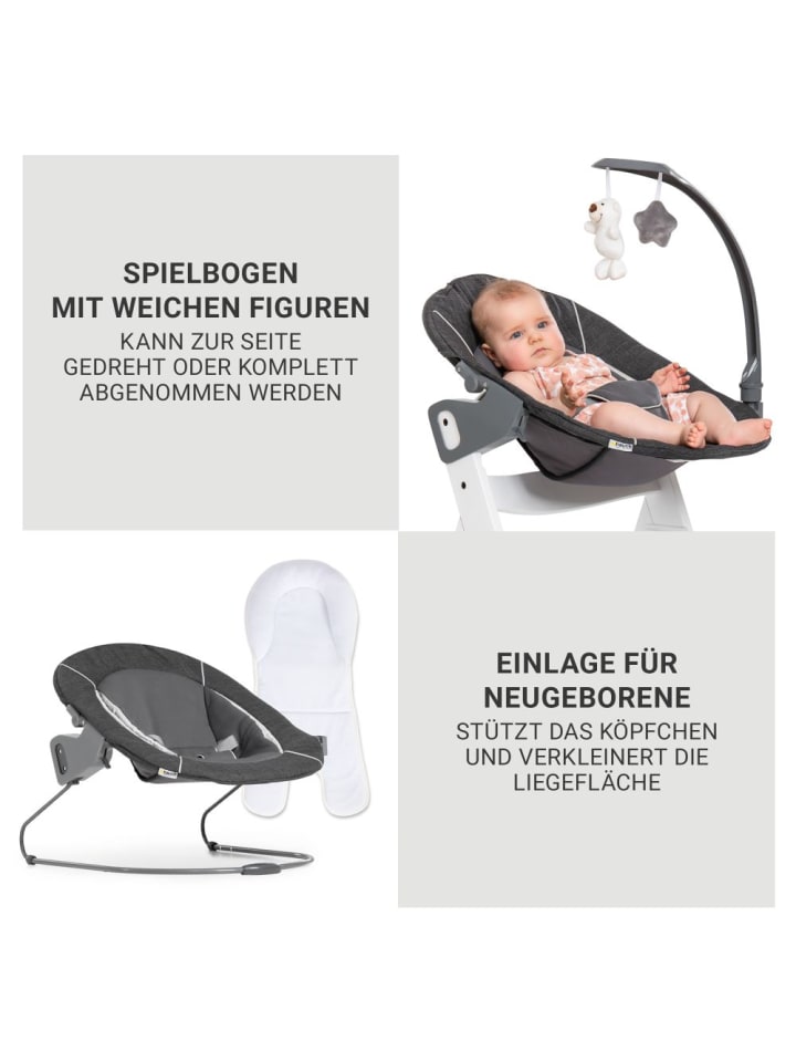Hauck Beta Plus Dark Grey 5-tlg. Newborn Set - Hochstuhl in grau günstig kaufen onesize