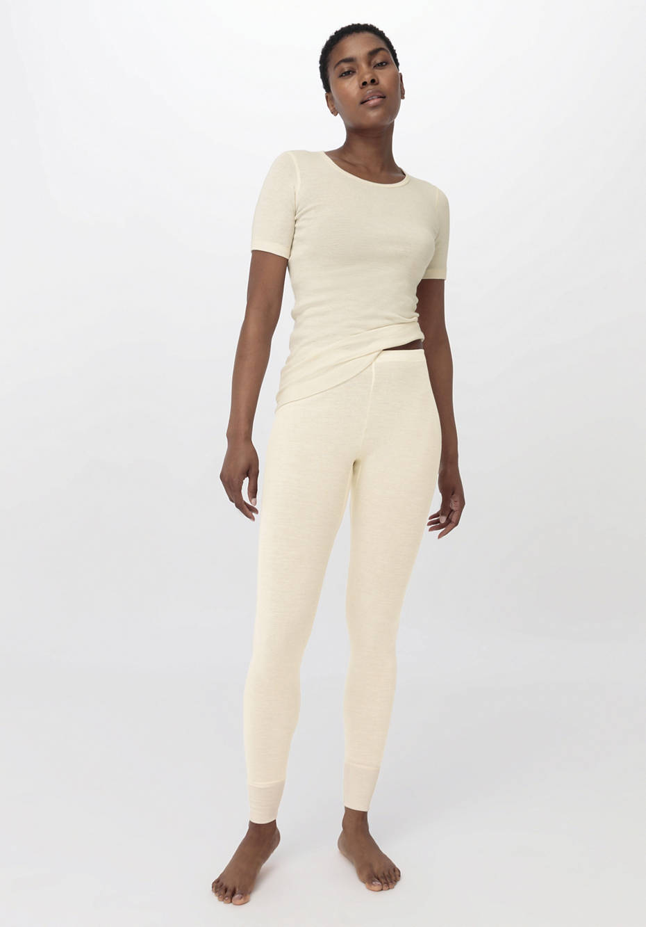 Funktions-Leggings mit Bio-Merinowolle und Seide