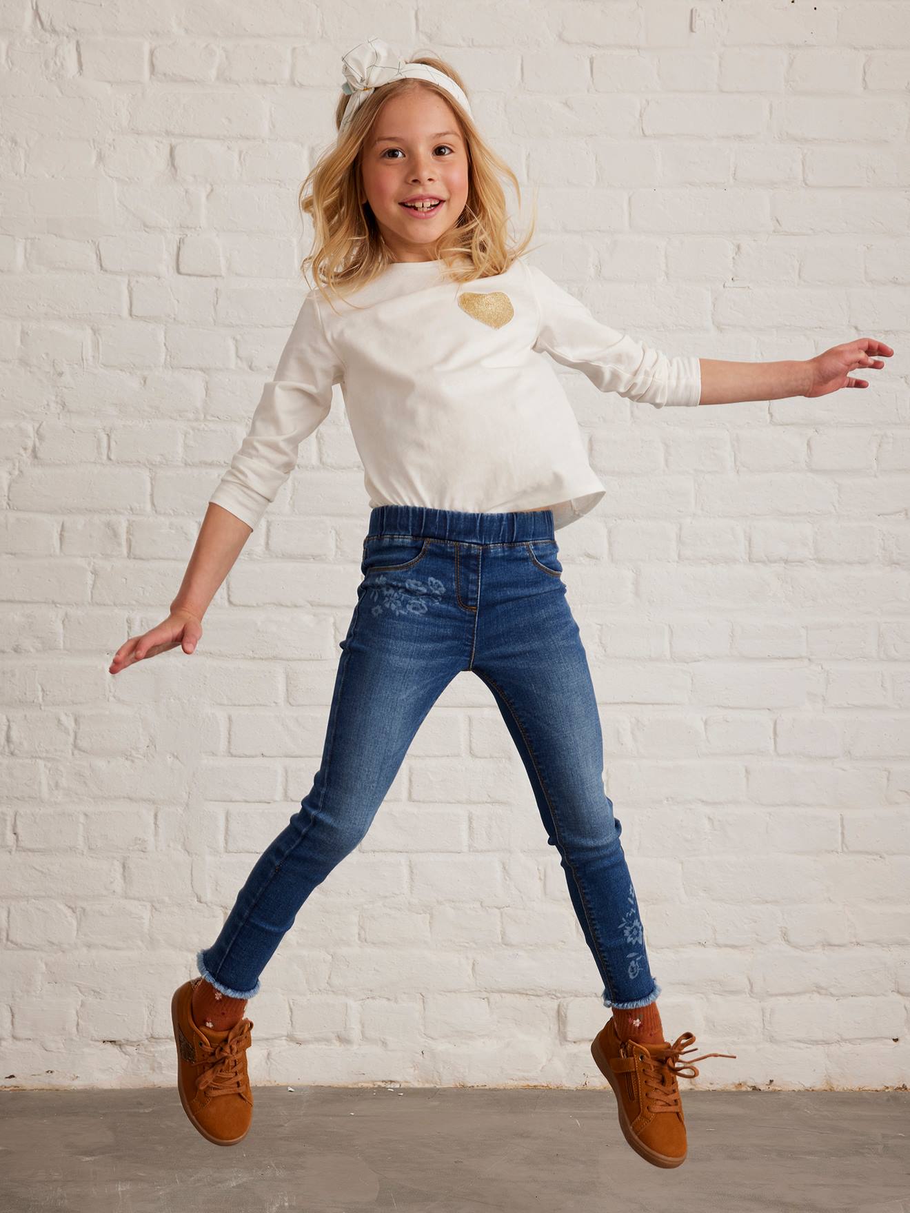 Tregging fantaisie motifs laser fille noir