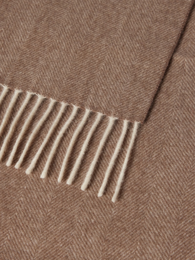 Schal aus Kaschmir mit Allover-Muster in camel