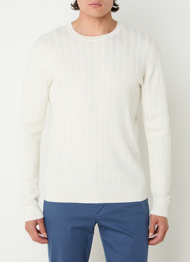 Pulover Tommy Hilfiger texturat tricotat fin