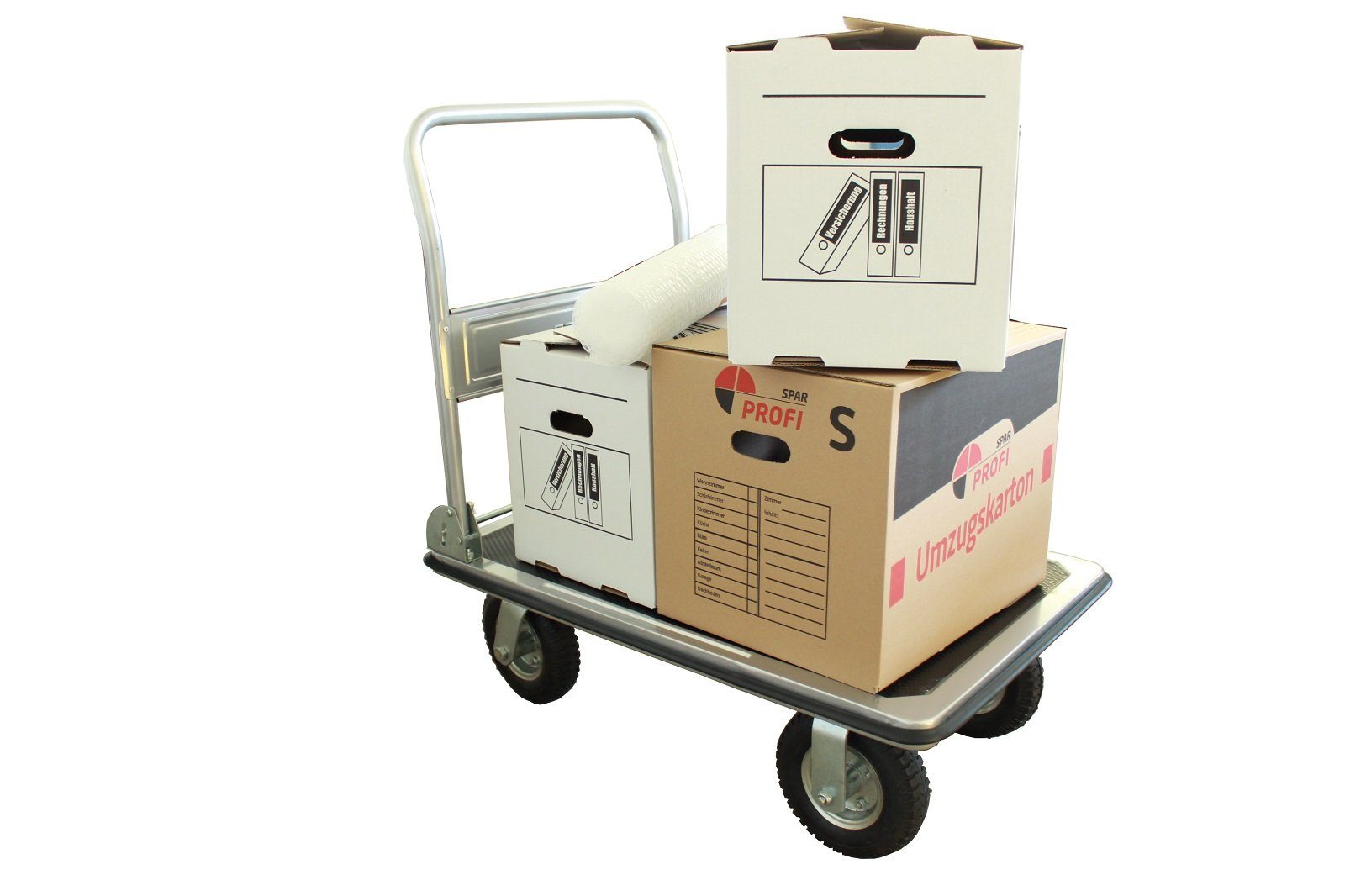 TRUTZHOLM Transportwagen Plattformwagen 300 kg luftbereift Transportwagen Handwagen Transportka