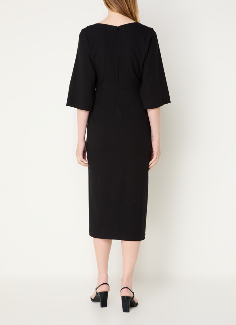 Rochie midi din amestec de bumbac Ledzep de la ba&sh, cu crăpătură