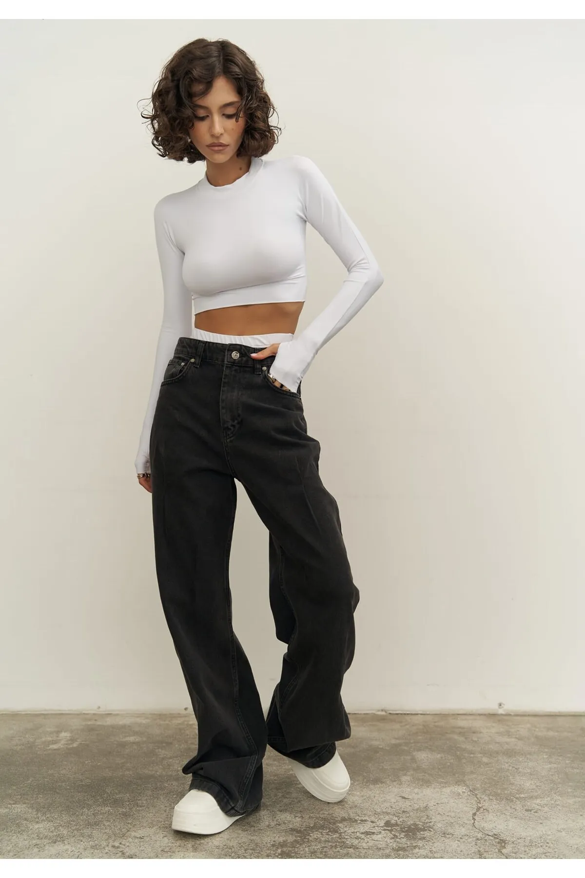 MAİ COLLECTİON  Drew schwarze Jeanshose