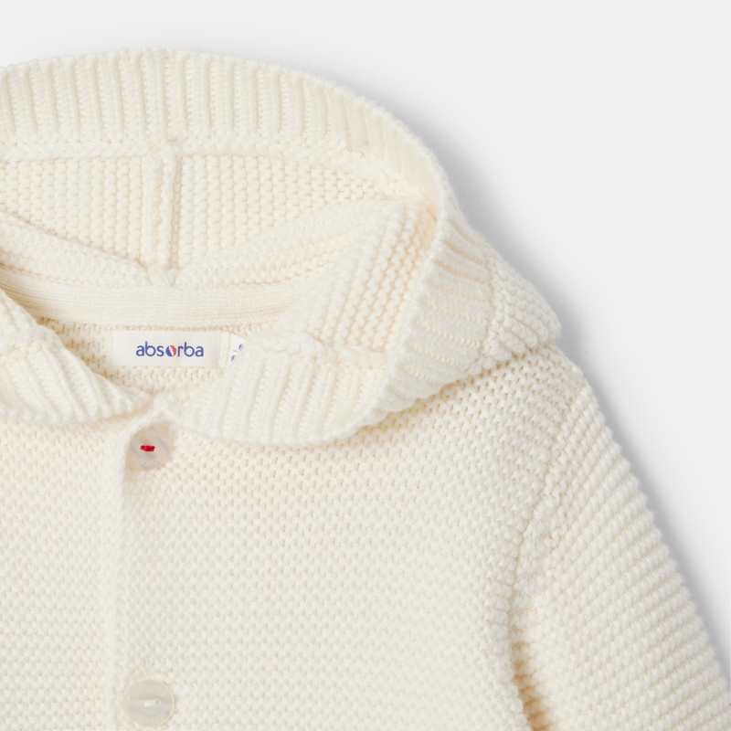 Gilet en tricot blanc naissance Absorba