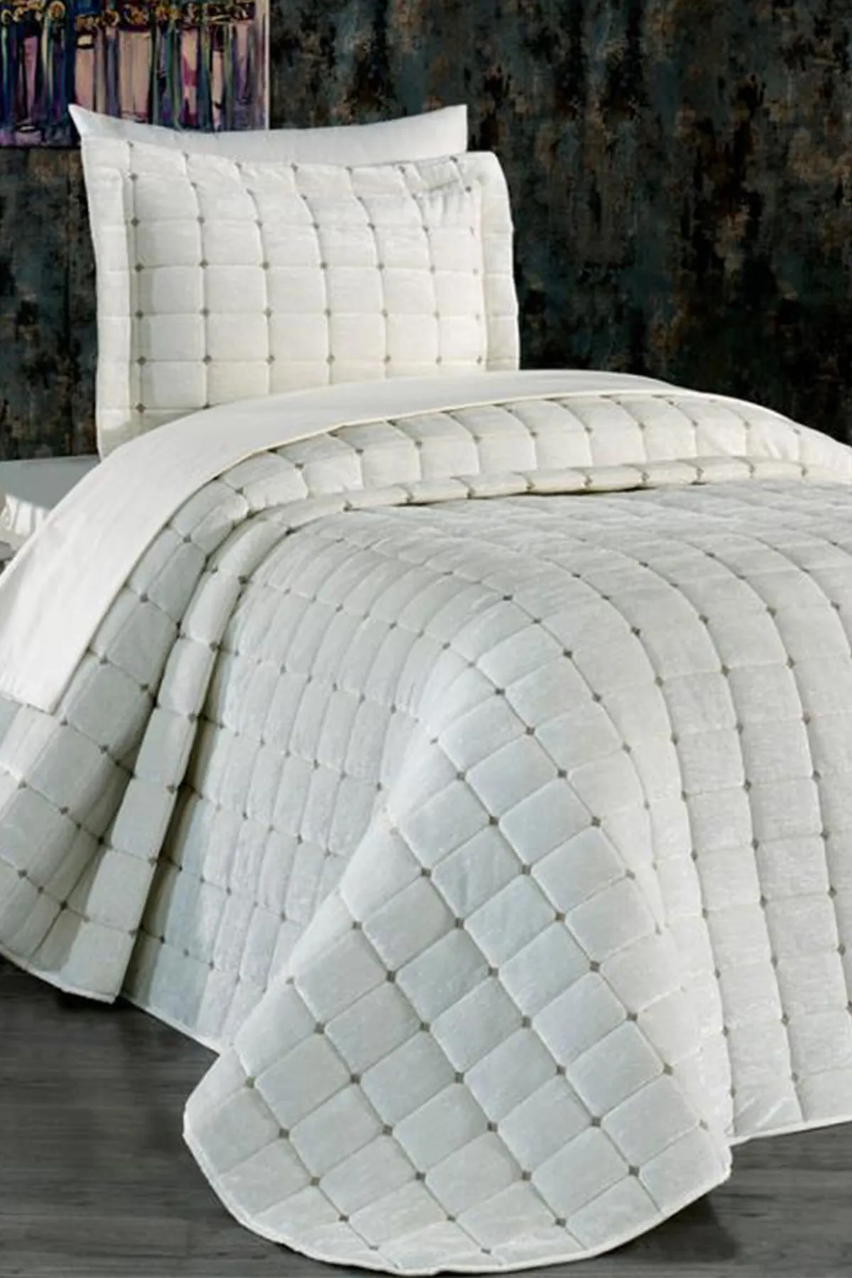 Çeyiz Diyarı  Çeyizdiyari Laila Tagesdecke für Einzelbett, Creme