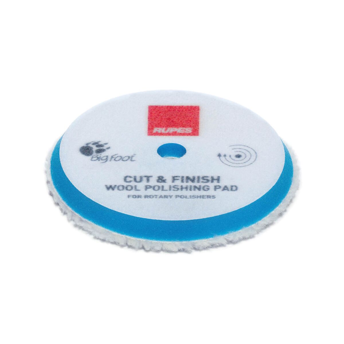 Rupes BigFoot Woll-Polierschwamm für Rotationspolierer Cut & Finish 165mm hart