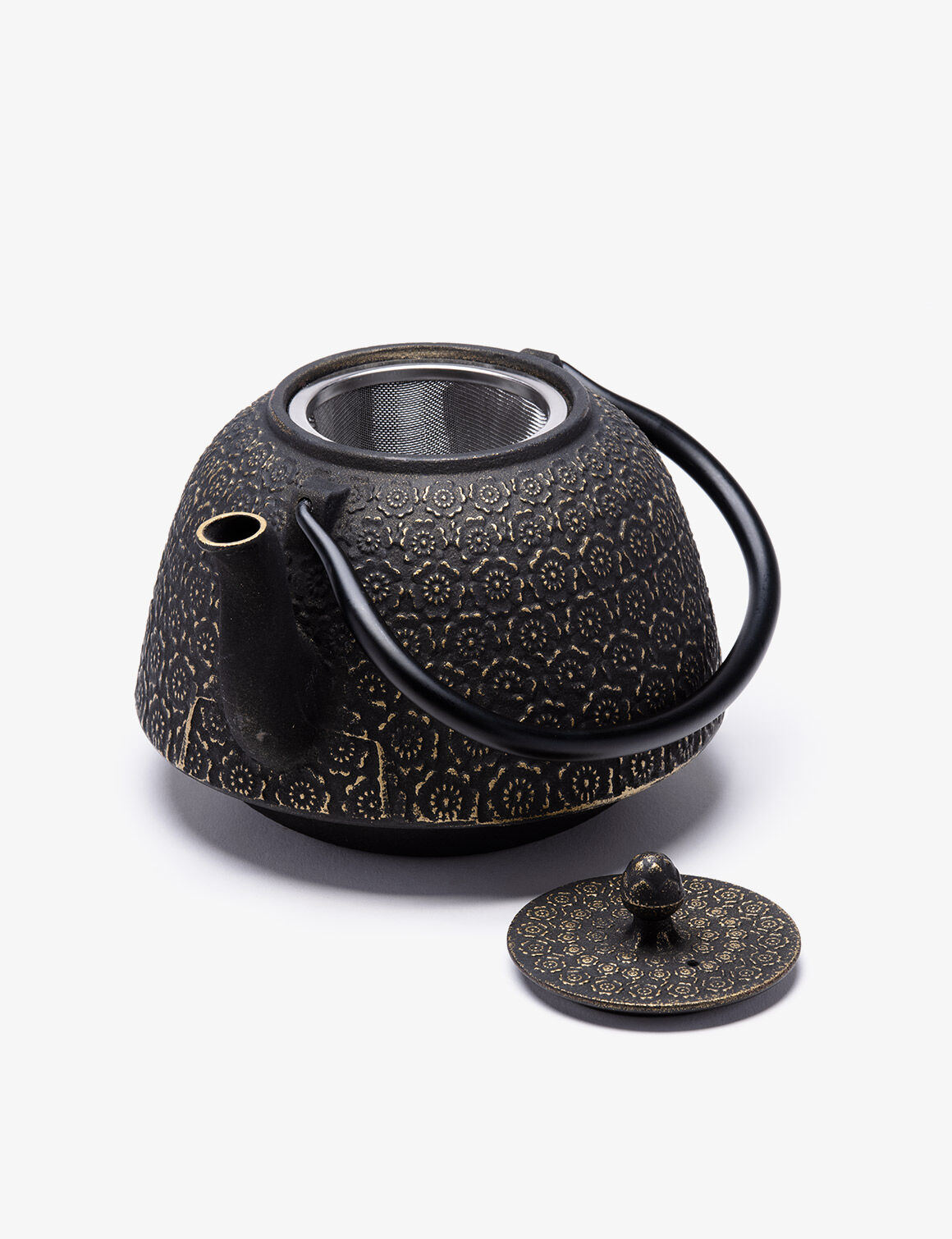 Théière Fonte de Chine  Huashu 1,3 L  noire/or