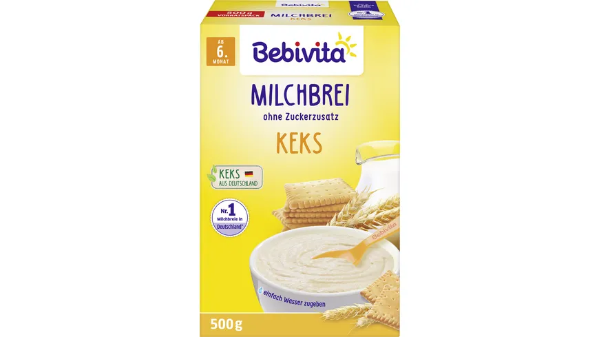 Bebivita Milchbreie ohne Zuckerzusatz Milchbrei Keks 500 g