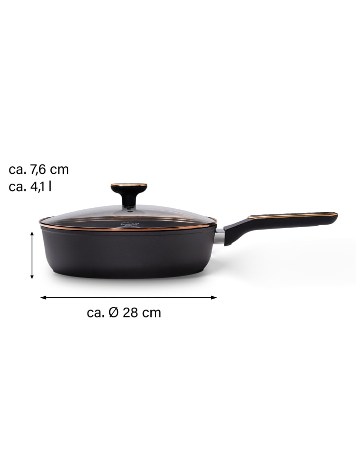 Stoneline Schmorpfanne 28cm mit Deckel in Schwarz günstig kaufen onesize
