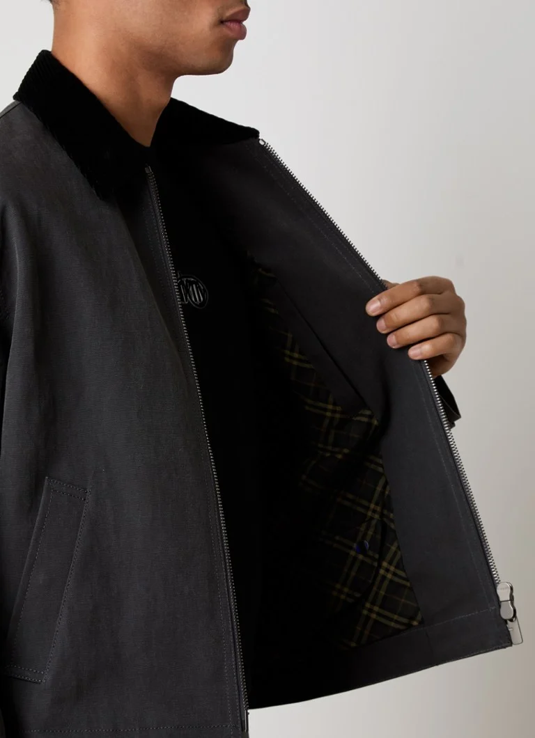 Burberry Denim jacket with logo embroidery and side pockets