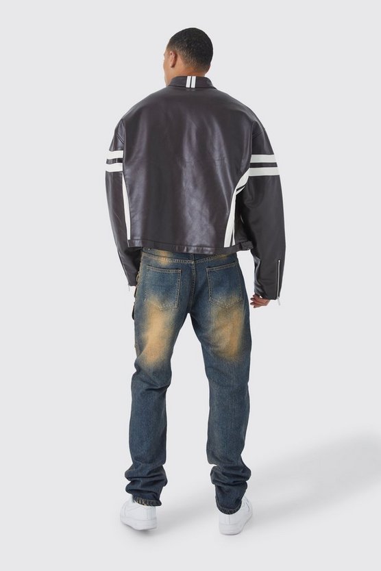 Tall gerade Cargo-Jeans mit Rissen