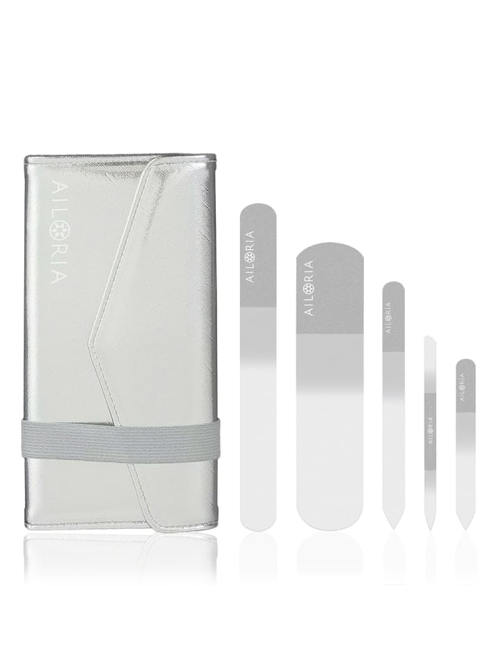 Ailoria CONTOUR LUXE Glas-Nagelfeilenset in silber günstig kaufen onesize