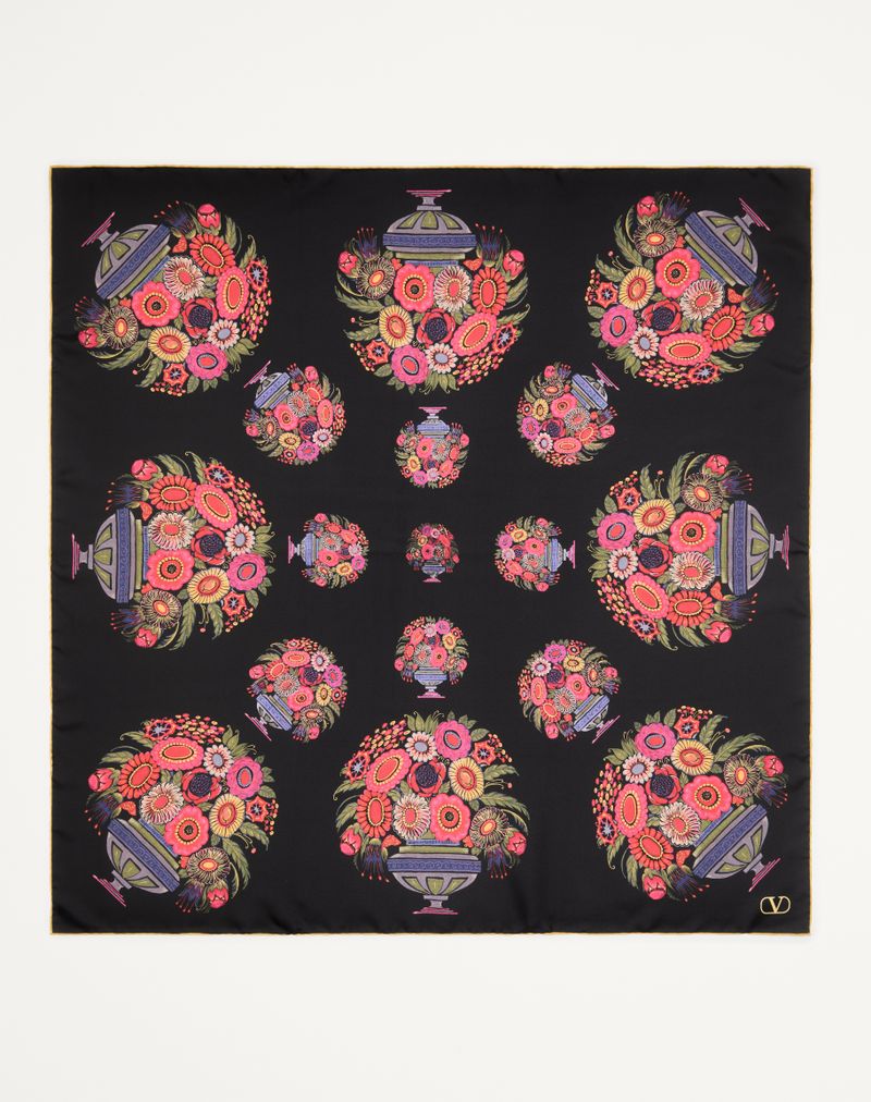 Lenço de papel de seda floral