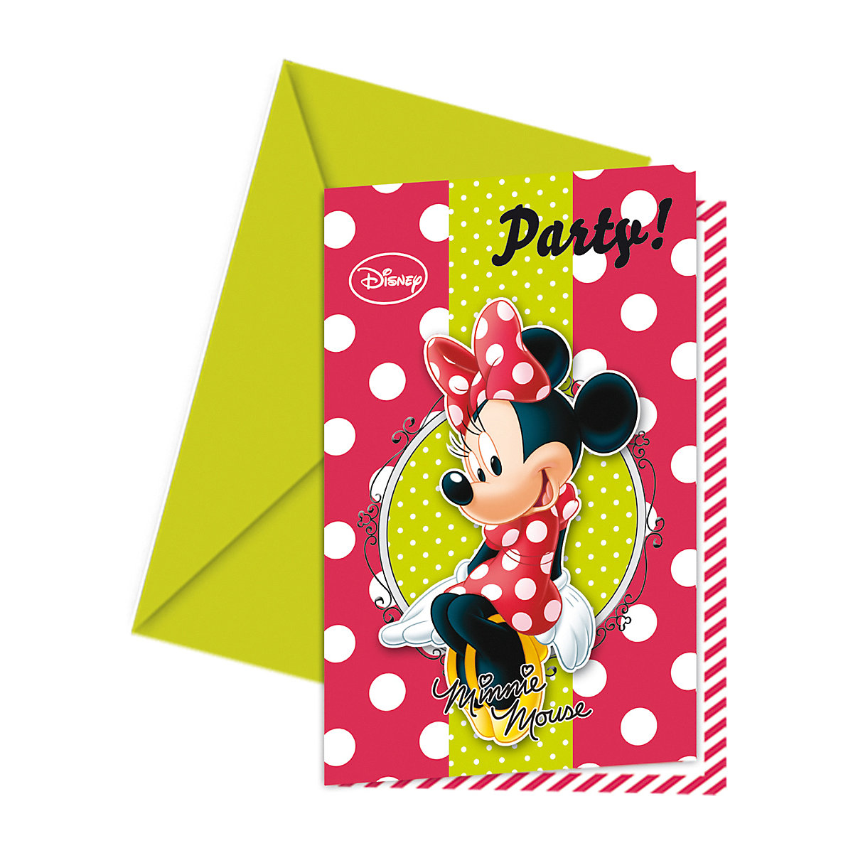 Einladungskarten   Minnie Mouse Café, 6 Stück inkl. Umschlag