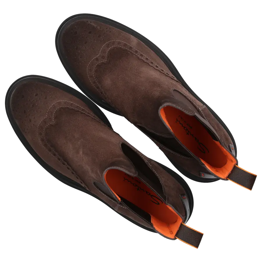 Santoni - Chelsea Boots 17701 Veloursleder - braun
