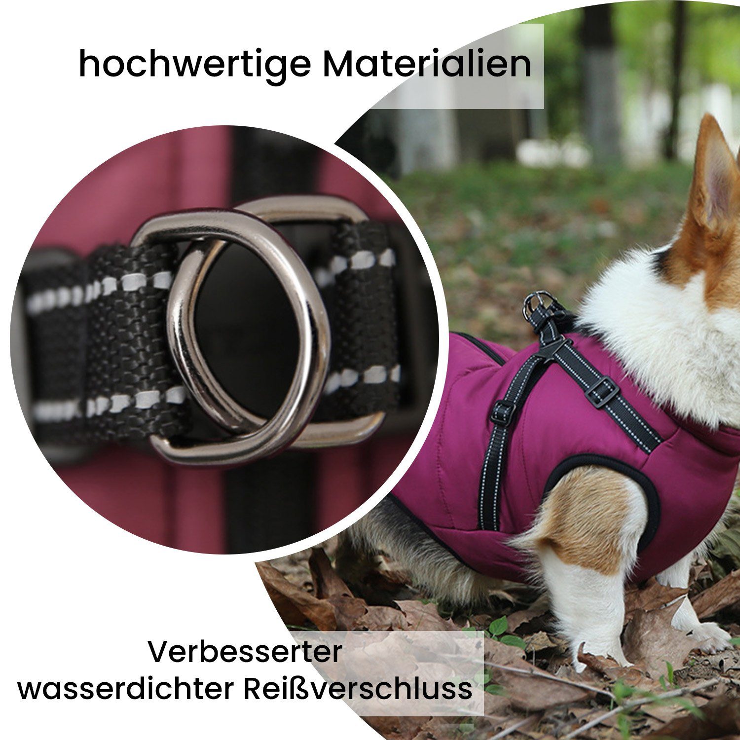 TOPMELON Hundejacke Wasserdichter Hundewintermantel, warme Hundejacke