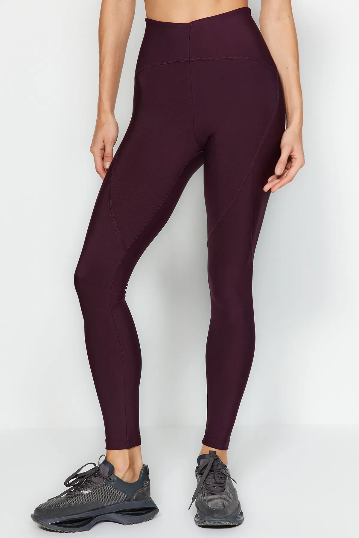 Trendyol Collection  Dunkle Pflaume Recovery Strick-Sportstrumpfhose in voller Länge TWOSS21TA0023