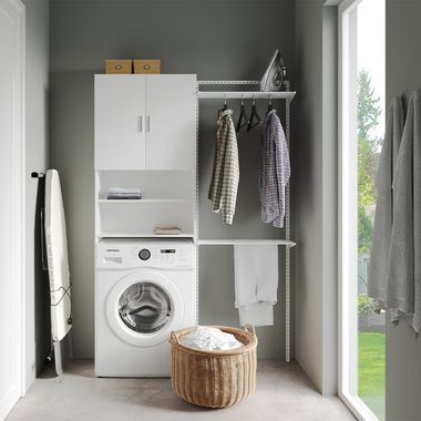 Livinity Hochschrank Waschmaschinenschrank MARTHA Weiß