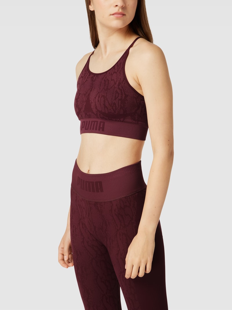 Bustier mit Logo-Stitching in bordeaux rot