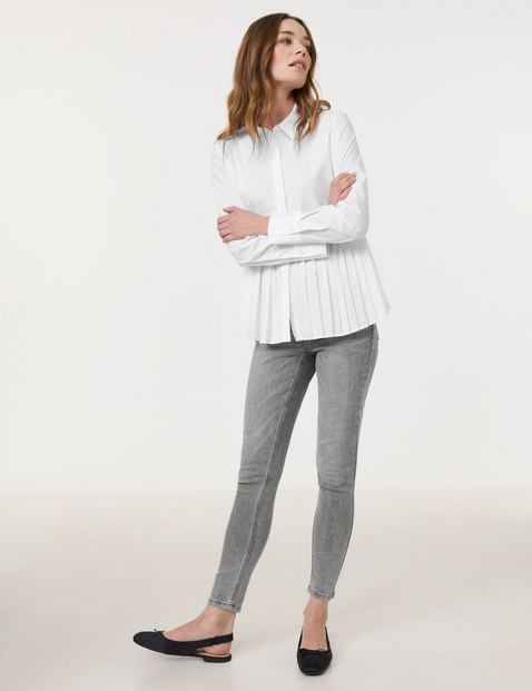 Baumwollbluse mit Plissee-Detail