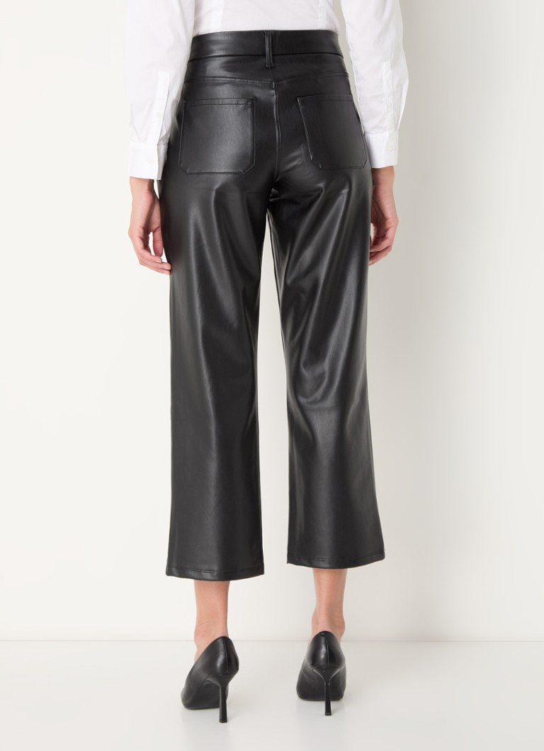 Pantaloni cropped a vita alta e taglio dritto in similpelle di NYDJ