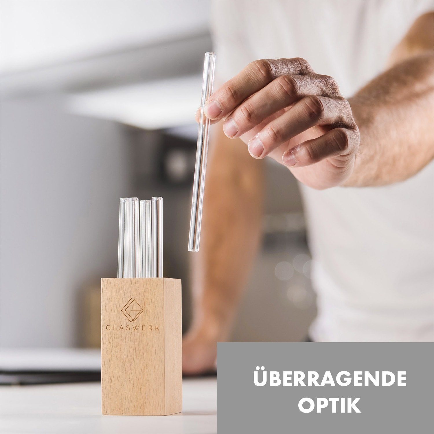 Klarstein Thermoglas Glaswerk Frezzeria Glasstrohhalme, Borosilikatglas