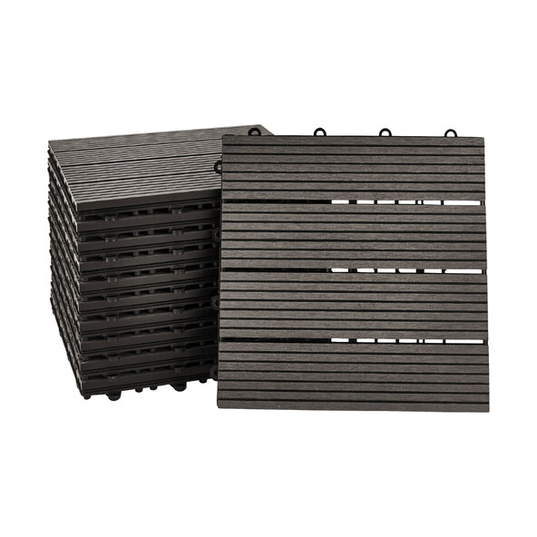 WPC-Holzfliesen BAVARO, 3m²-Paket, anthrazit