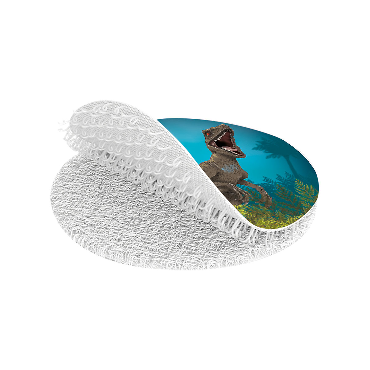 Edelstahl-Brotdose mit Elastikband & 3-Fach-Unterteilung T-Rex, inkl. 3 Kletties