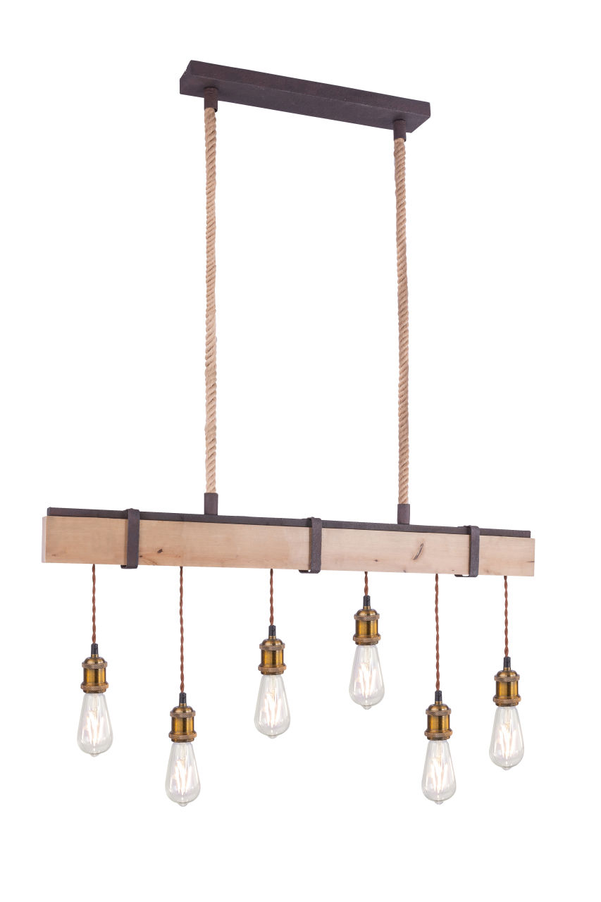 Globo Lighting - MUCHA - Hängeleuchte Metall rostfarben, 6x E27
