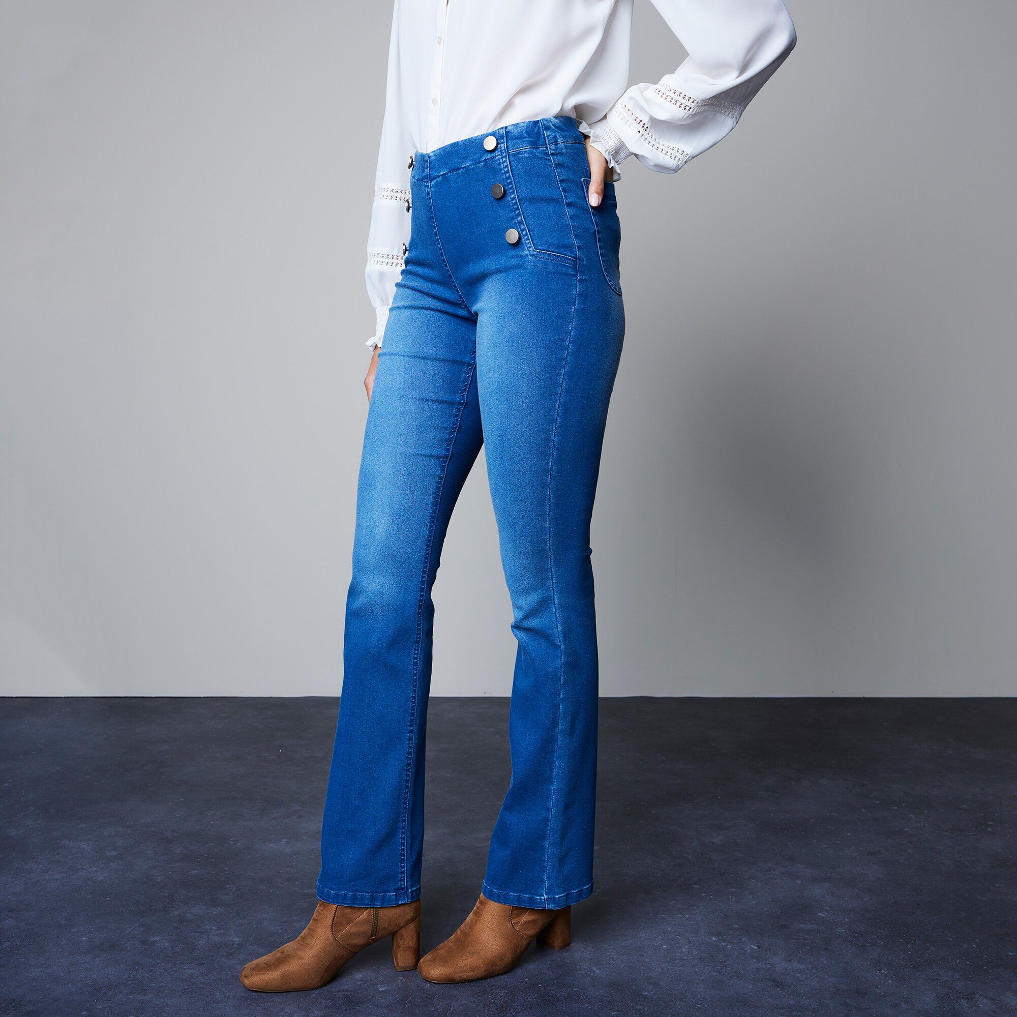 Jegging ventre plat forme bootcut denim ultra stretch