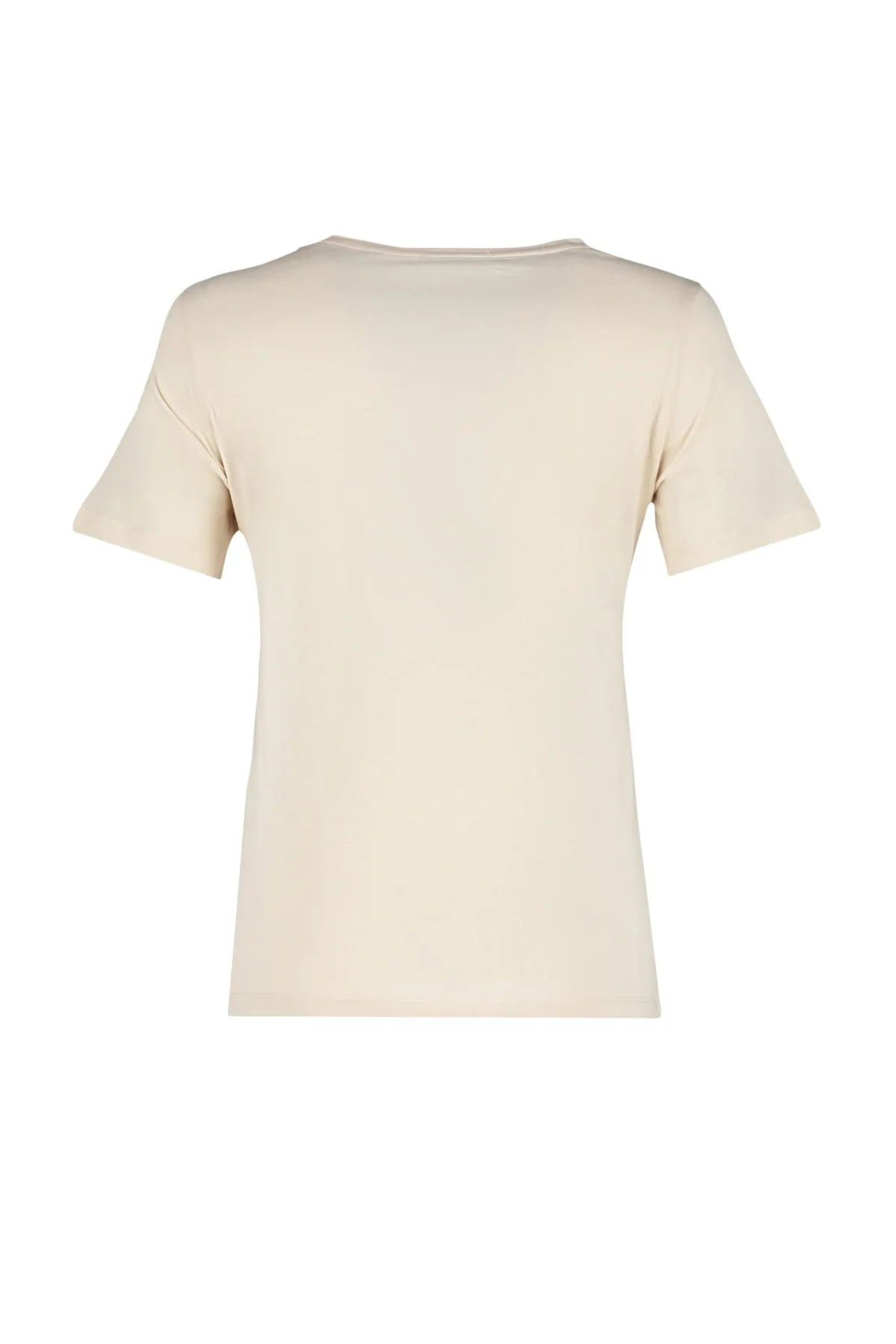 Trendyol Collection  Hellbeiges Basic-Strick-T-Shirt mit Rundhalsausschnitt aus 100 % Baumwolle TWOSS23TS00000