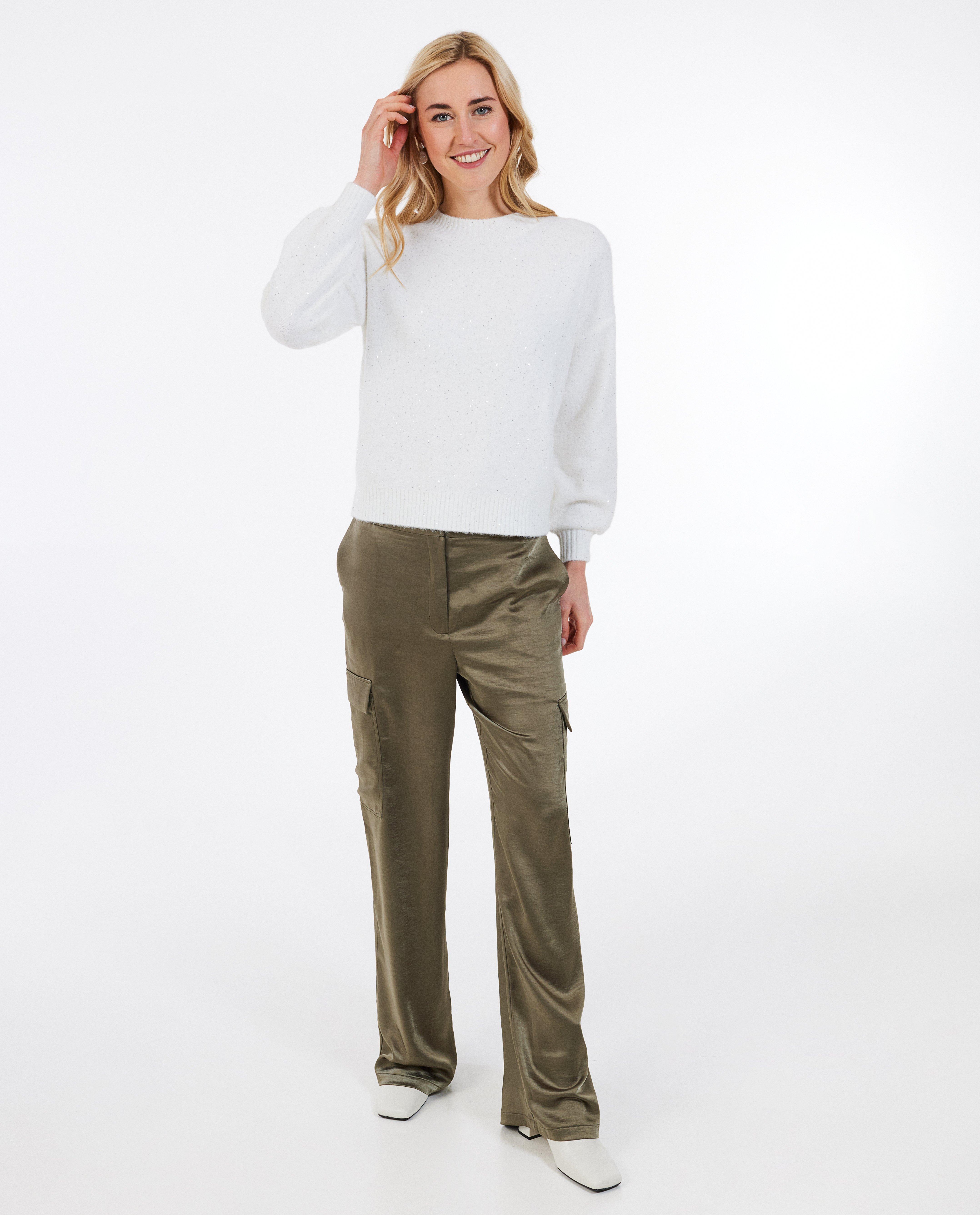 Sora Green texturált khaki nadrág