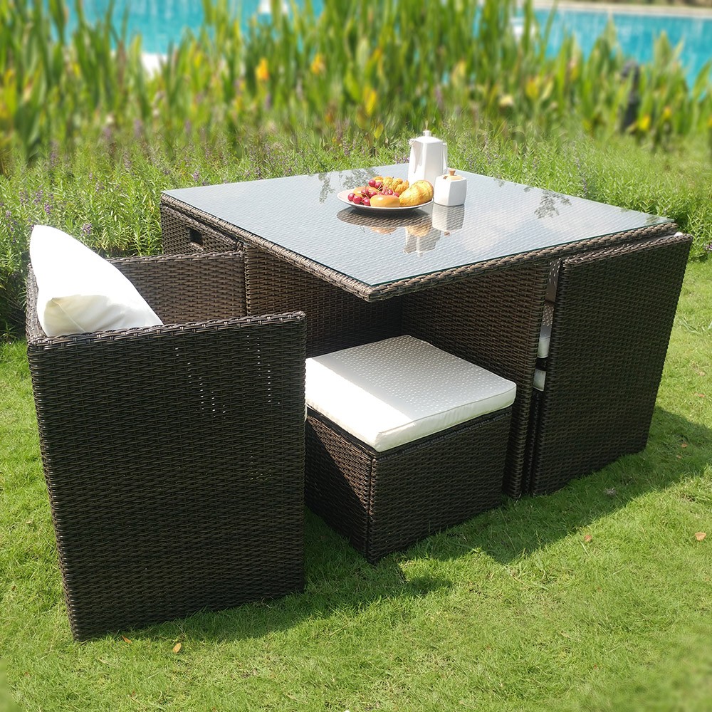 Solax Sunshine Polyrattan-Sitzgruppe 22tlg. Gartenmöbel Rattan-Set