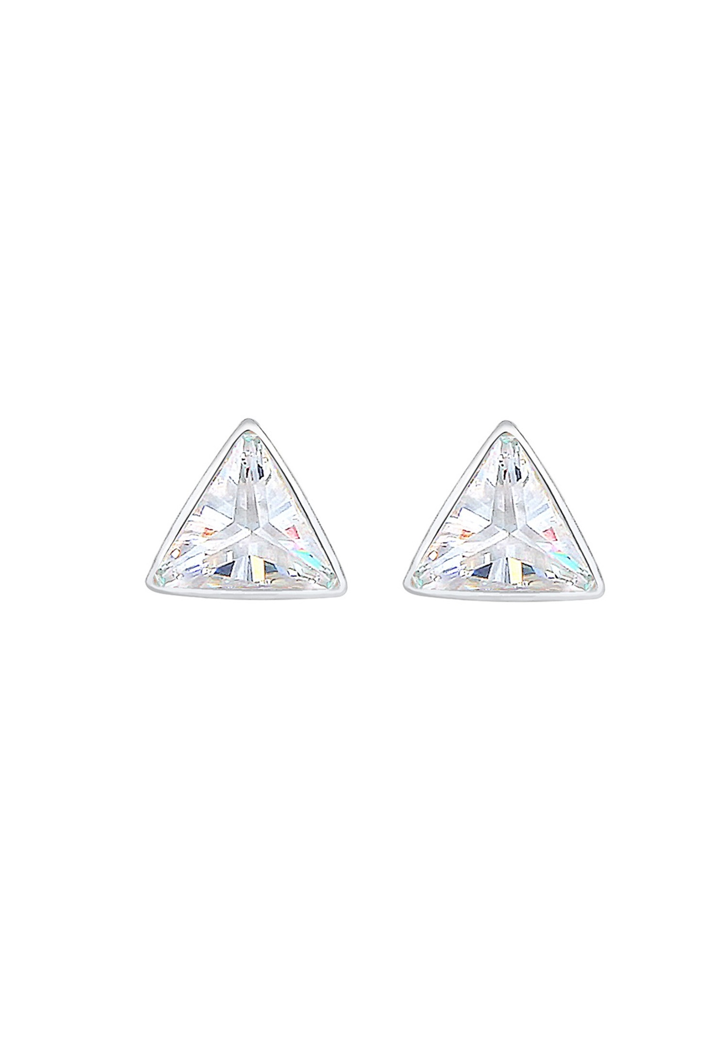 Orecchini a lobo da donna Elli, semplici e geometrici, a forma di triangolo, con cristalli di zirconi cubici in argento sterling 925.
