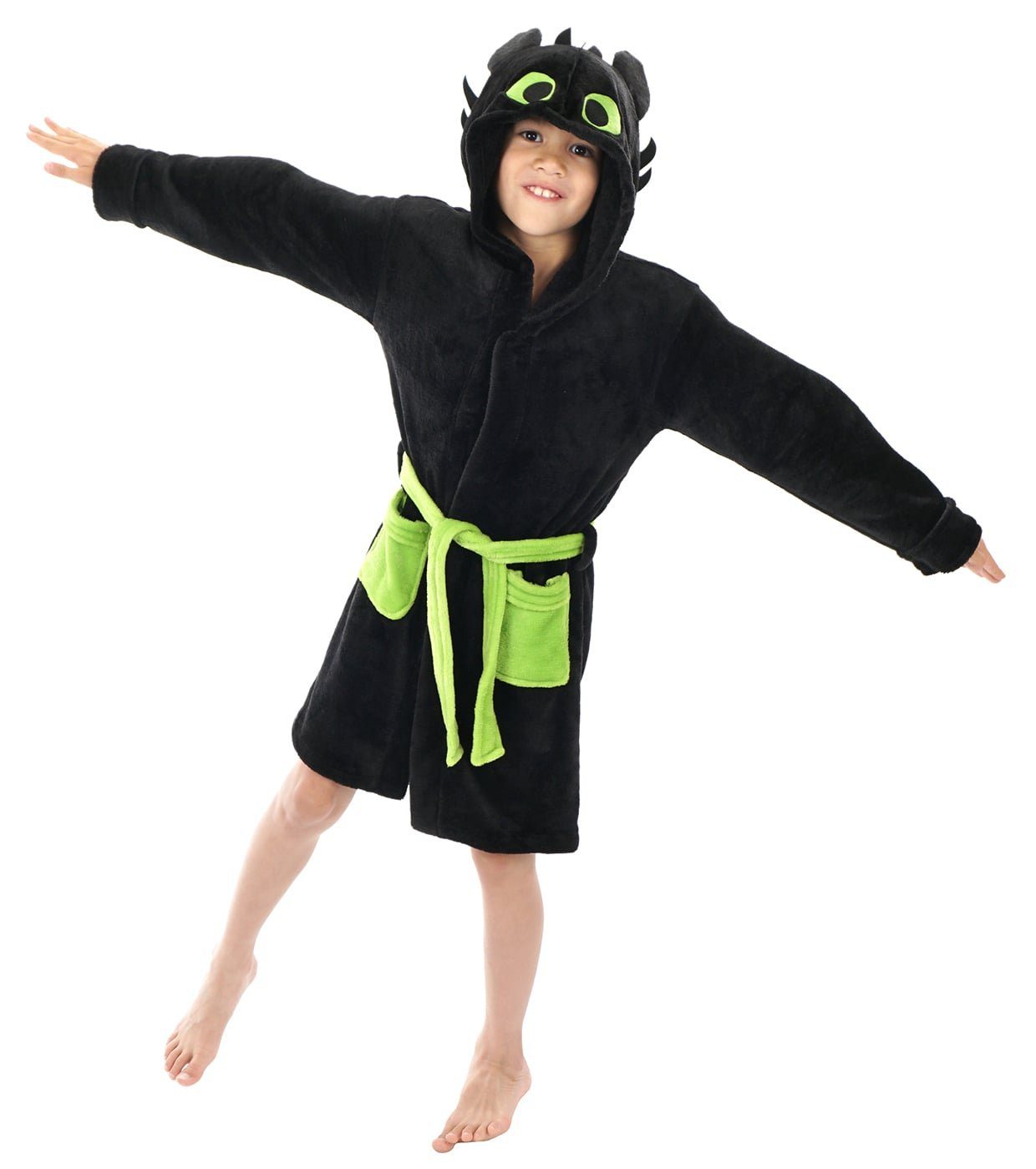GalaxyCat Bademantel Ohnezahn Kinderbademantel mit Kapuze für Drachenzähmen leicht gemacht, Polyester, Bademantel, Gürtel, Gürtel, Ohnezahn Kinderbademantel