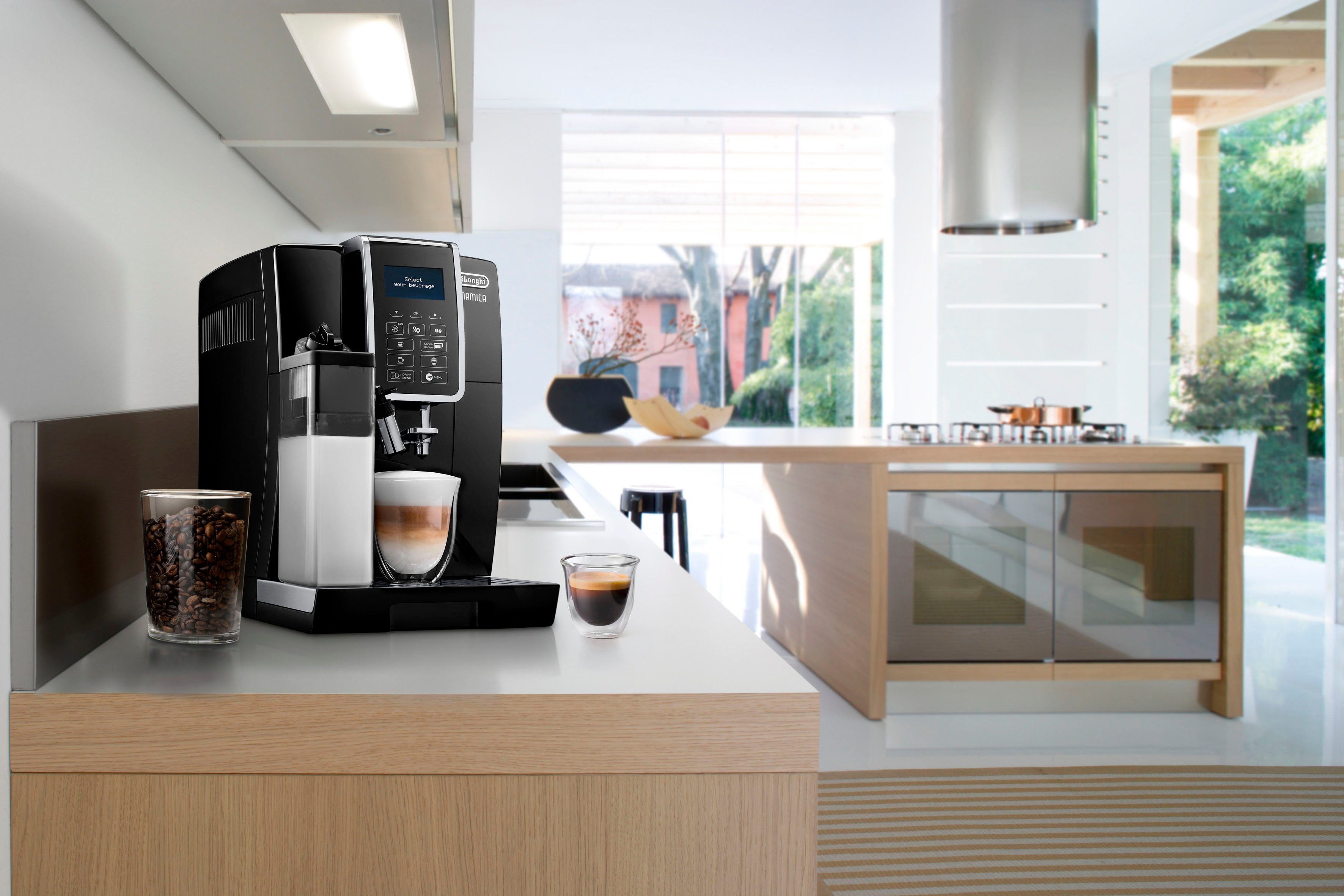 De'Longhi Kaffeevollautomat Dinamica ECAM 356.57.B, mit 4 Direktwahltasten, Kaffeekannenfunktion