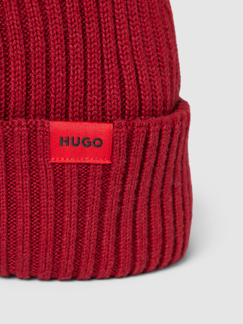 Beanie in Strick-Optik Modell 'Xishon' in dunkelrot