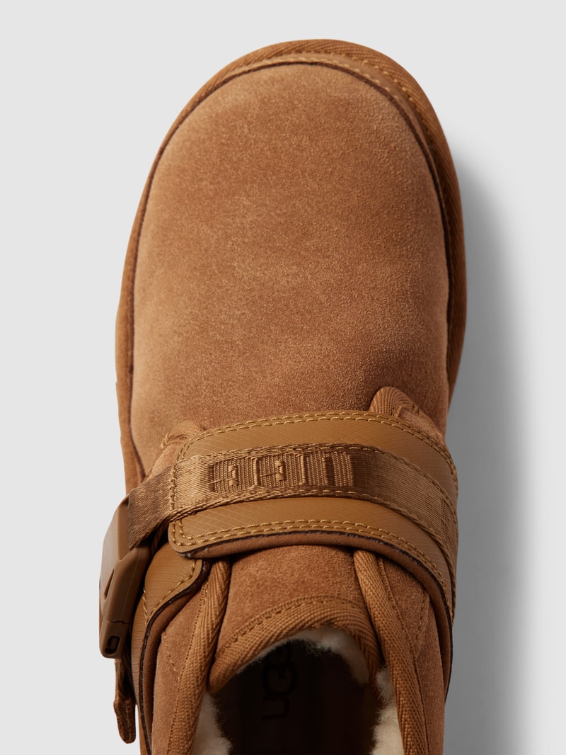 Schnürboots mit Label-Details Modell 'NEUMEL' in camel