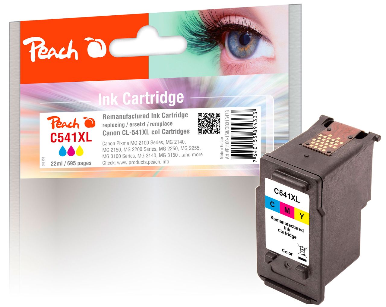 Peach Druckkopf XL color ersetzt Canon CL-541XLC