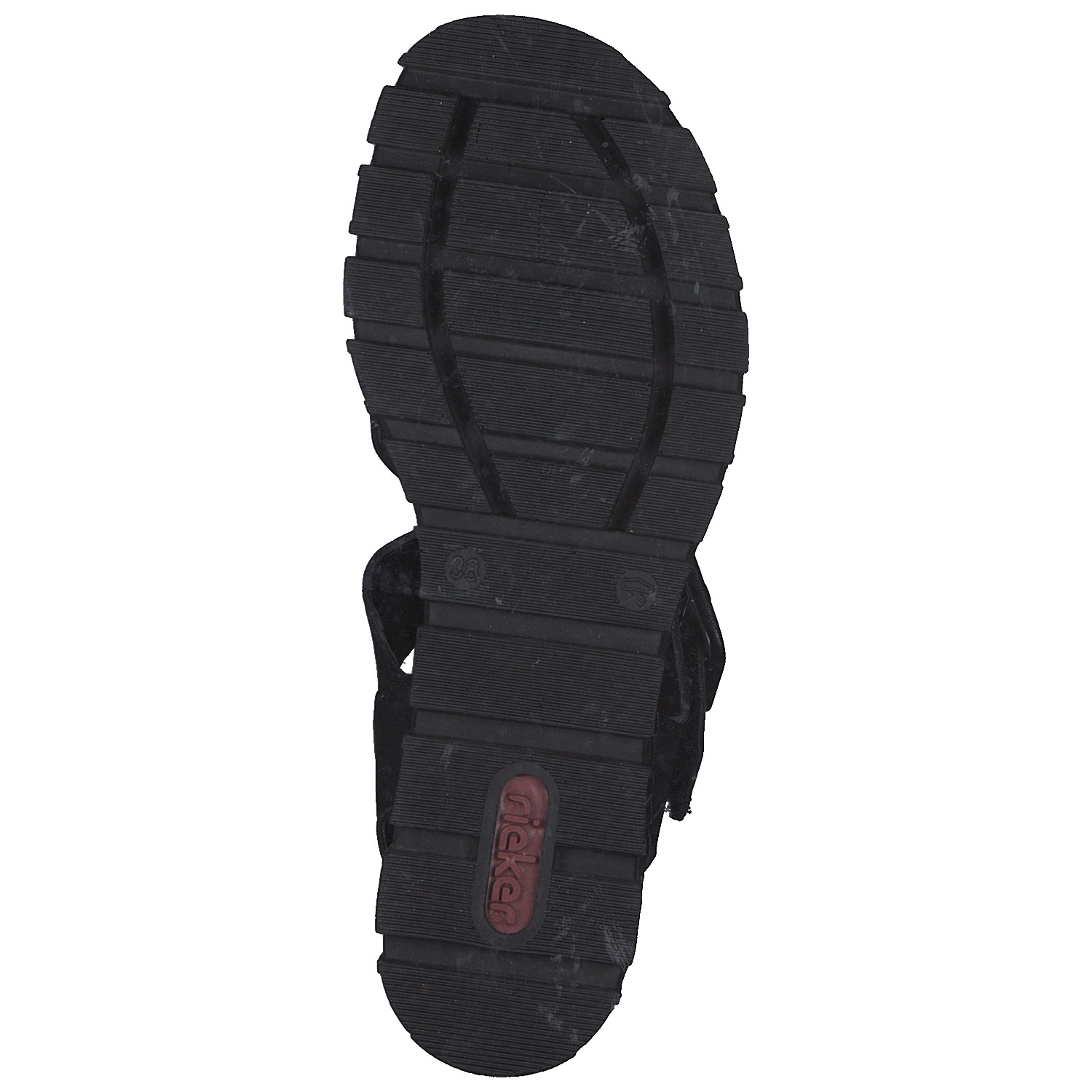 Rieker 68050, Plateau-Sandaletten, Damen, schwarz/black