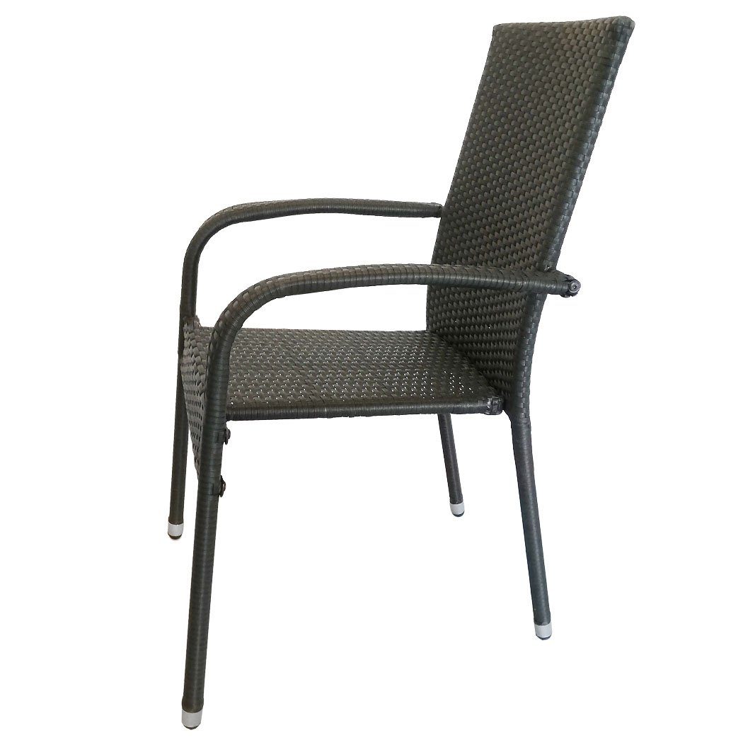 KMH Gartenstuhl 2er Set Stapelstuhl *Tajs* schwarz (106031)
