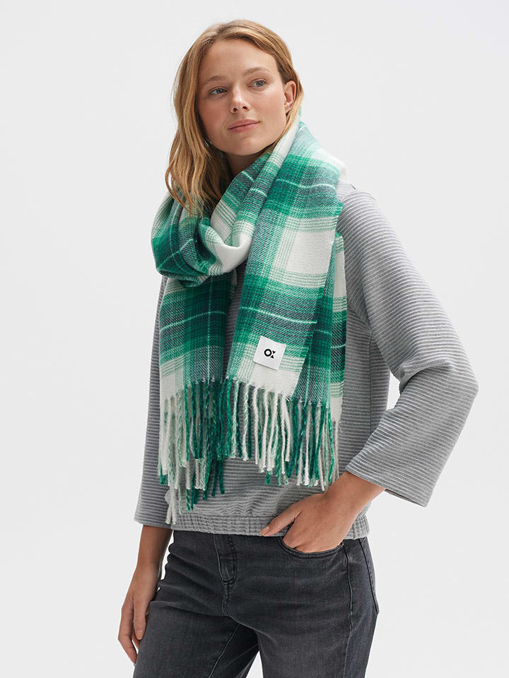 OPUS Schal in Grün/ Weiß - (L)190 x (B)67 cm günstig kaufen onesize