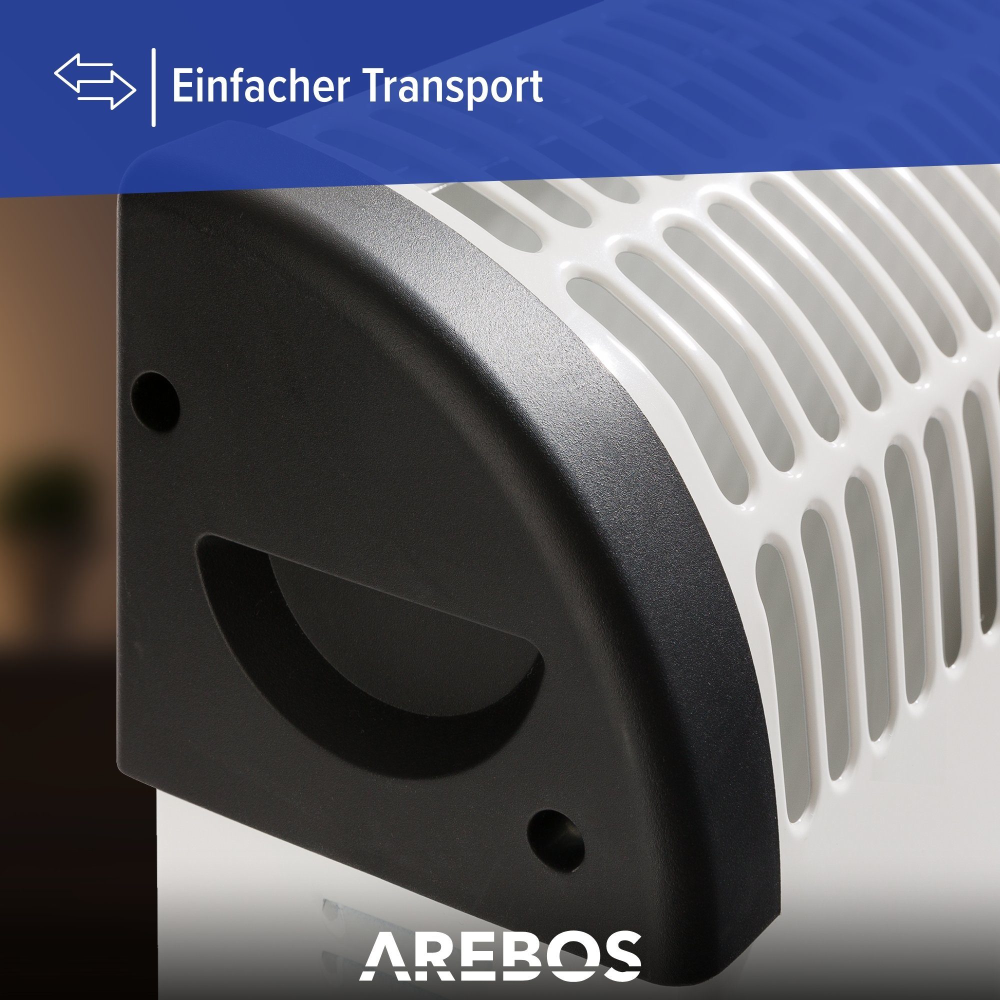 Arebos Konvektor 2x Standfüße, 2000 Watt, Thermostat, Frostwächter-Funktion, 2000 W