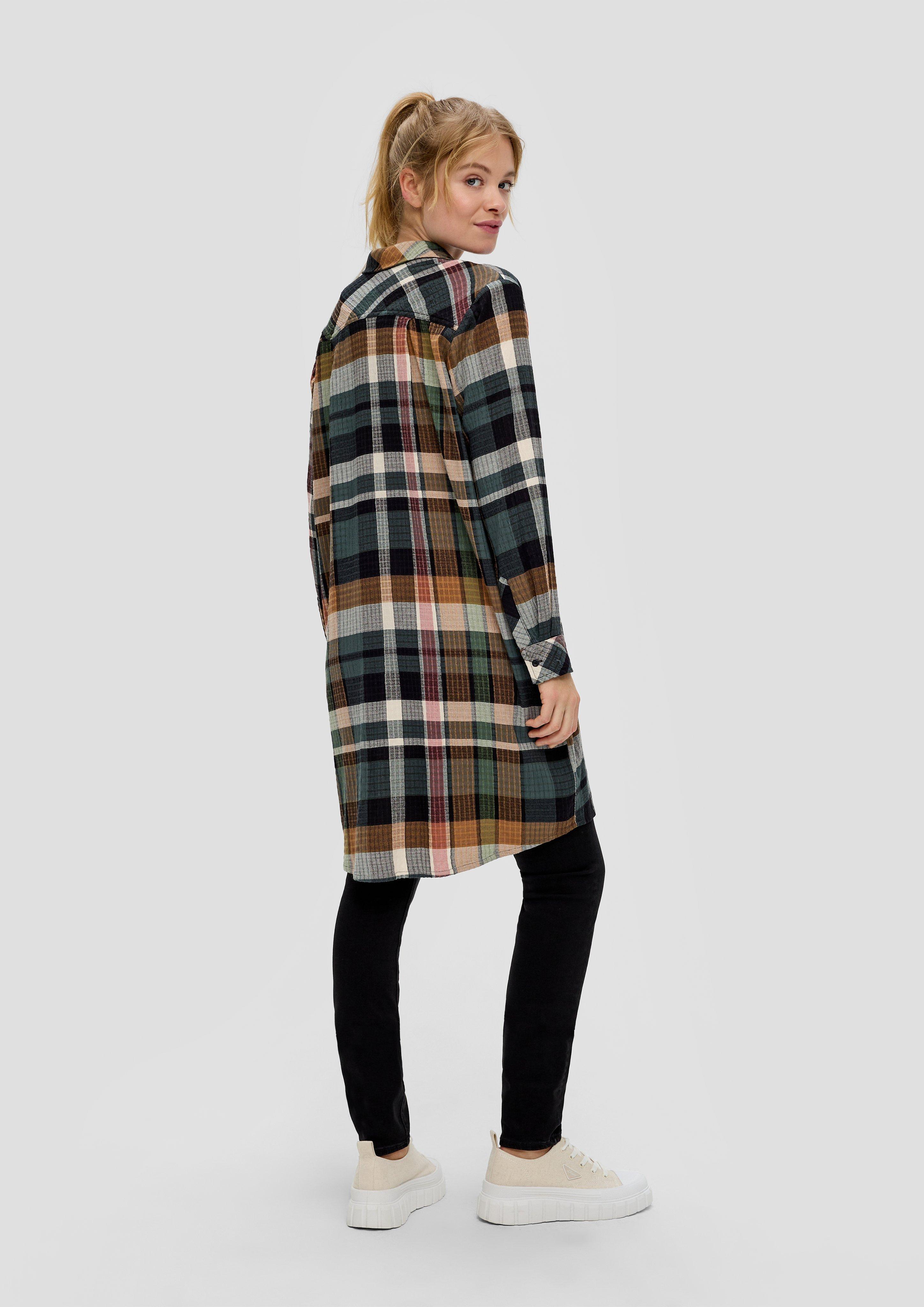 Longbluse in Seersucker-Qualität  2135801-99N5